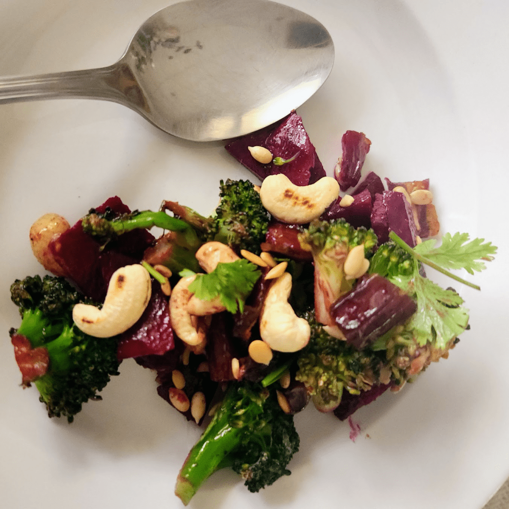 Broccoli Beetroot and date Salad
