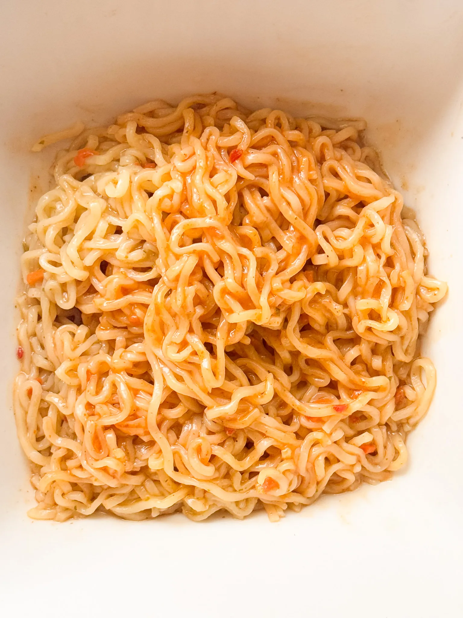 Noodles mixed with sauces.