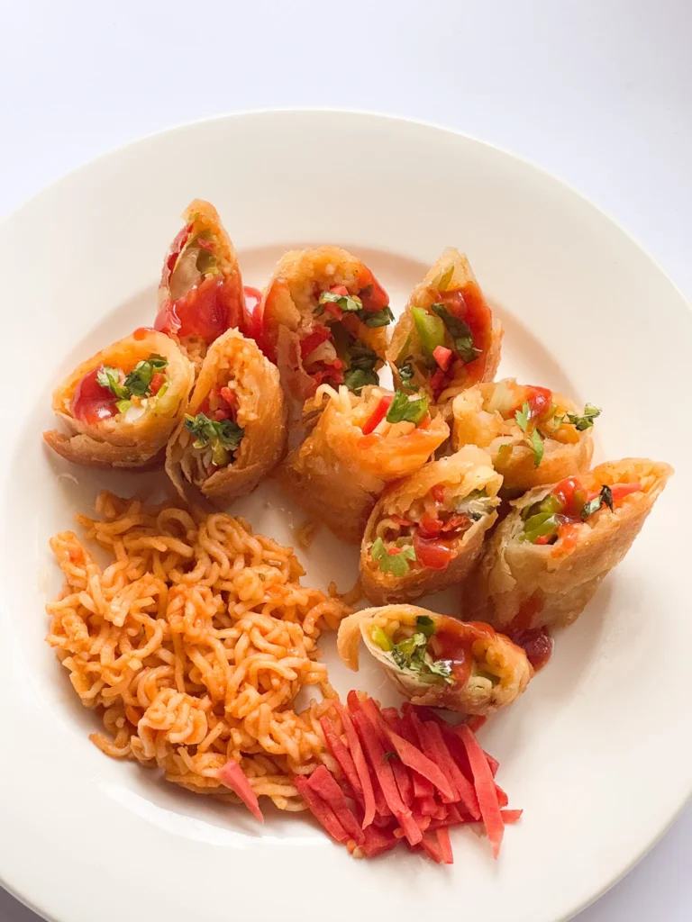 Easy Spicy Noodles Spring Rolls