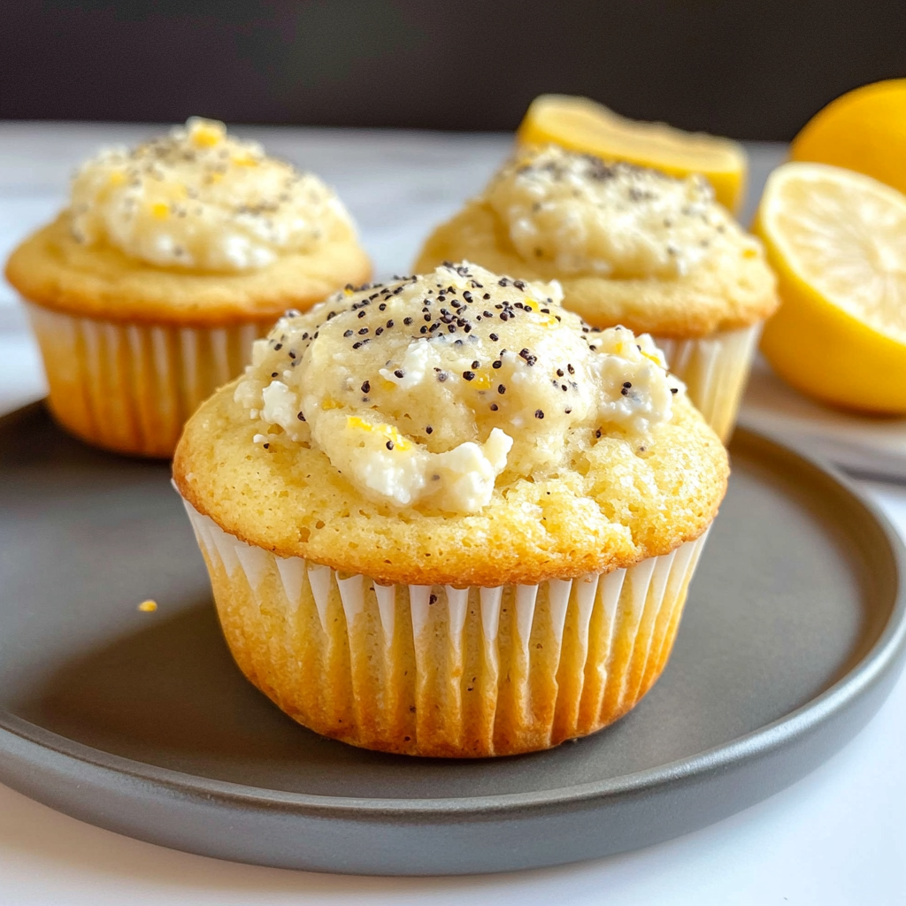 Lemon Poppy Seed Cottage Cheese Muffins