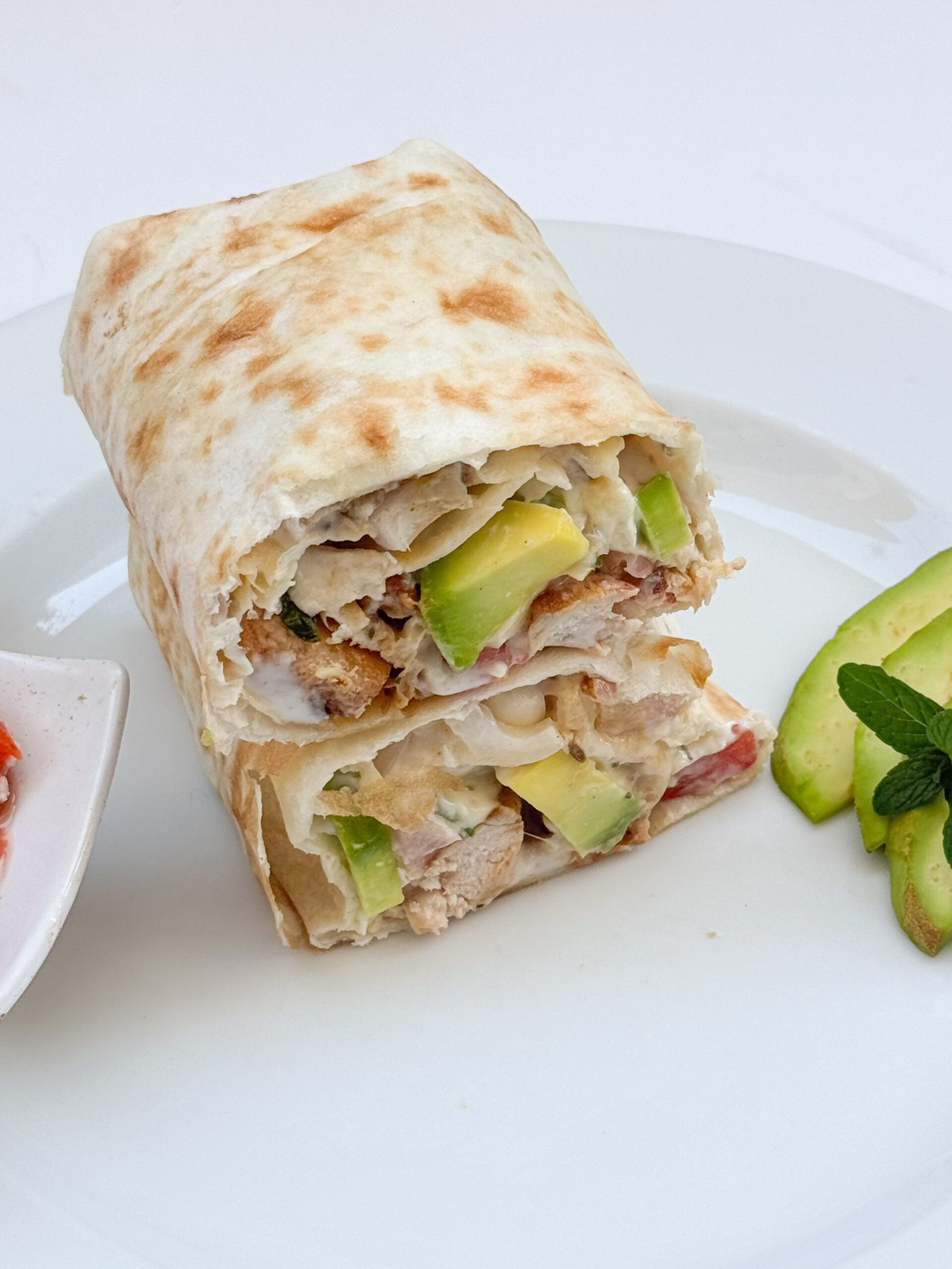 Chicken avocado ranch burritos