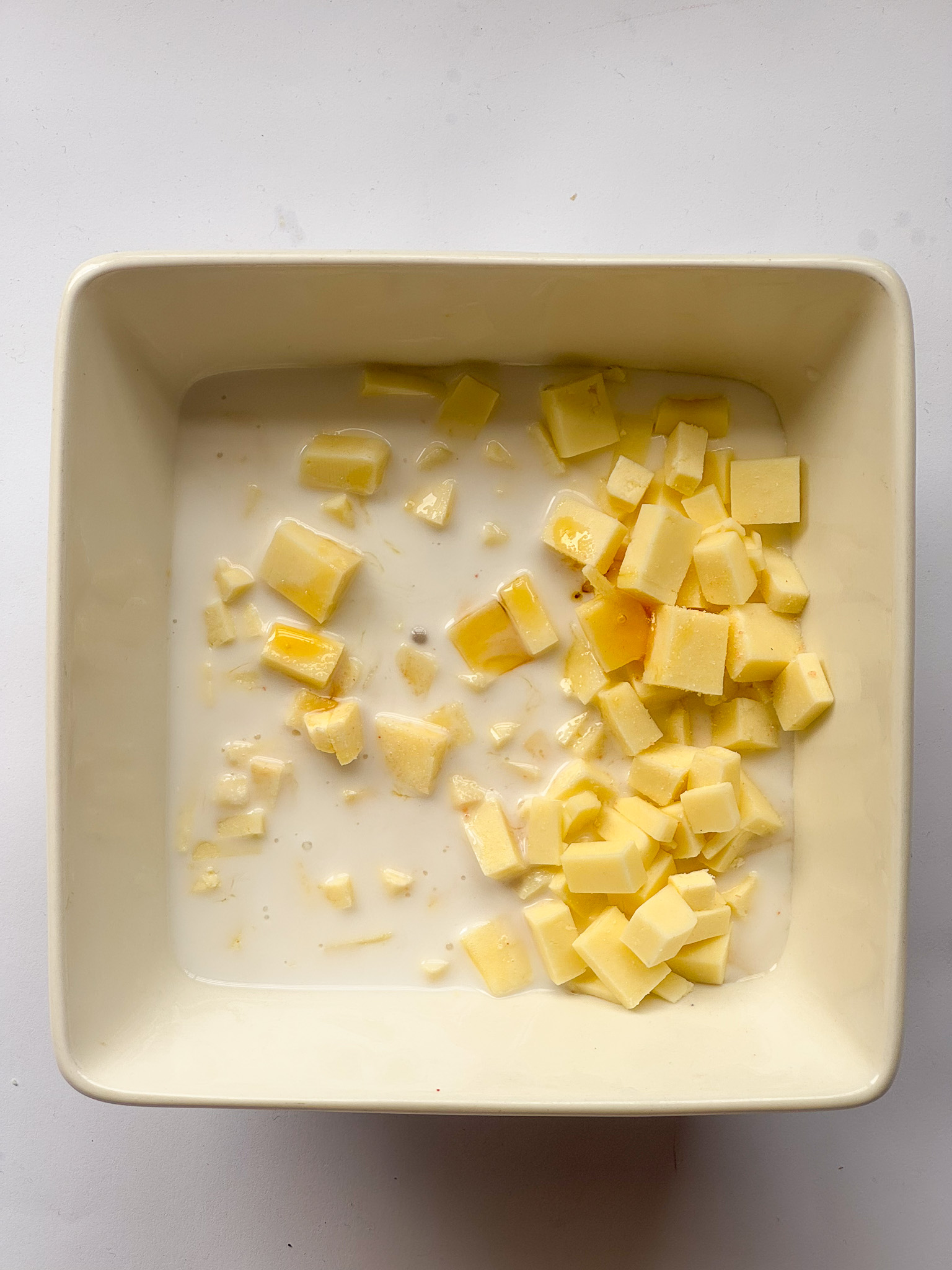 Mixture in a bowl before throwing in a blender.