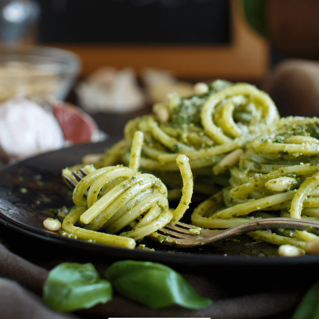 creamy avocado pasta with green sauce