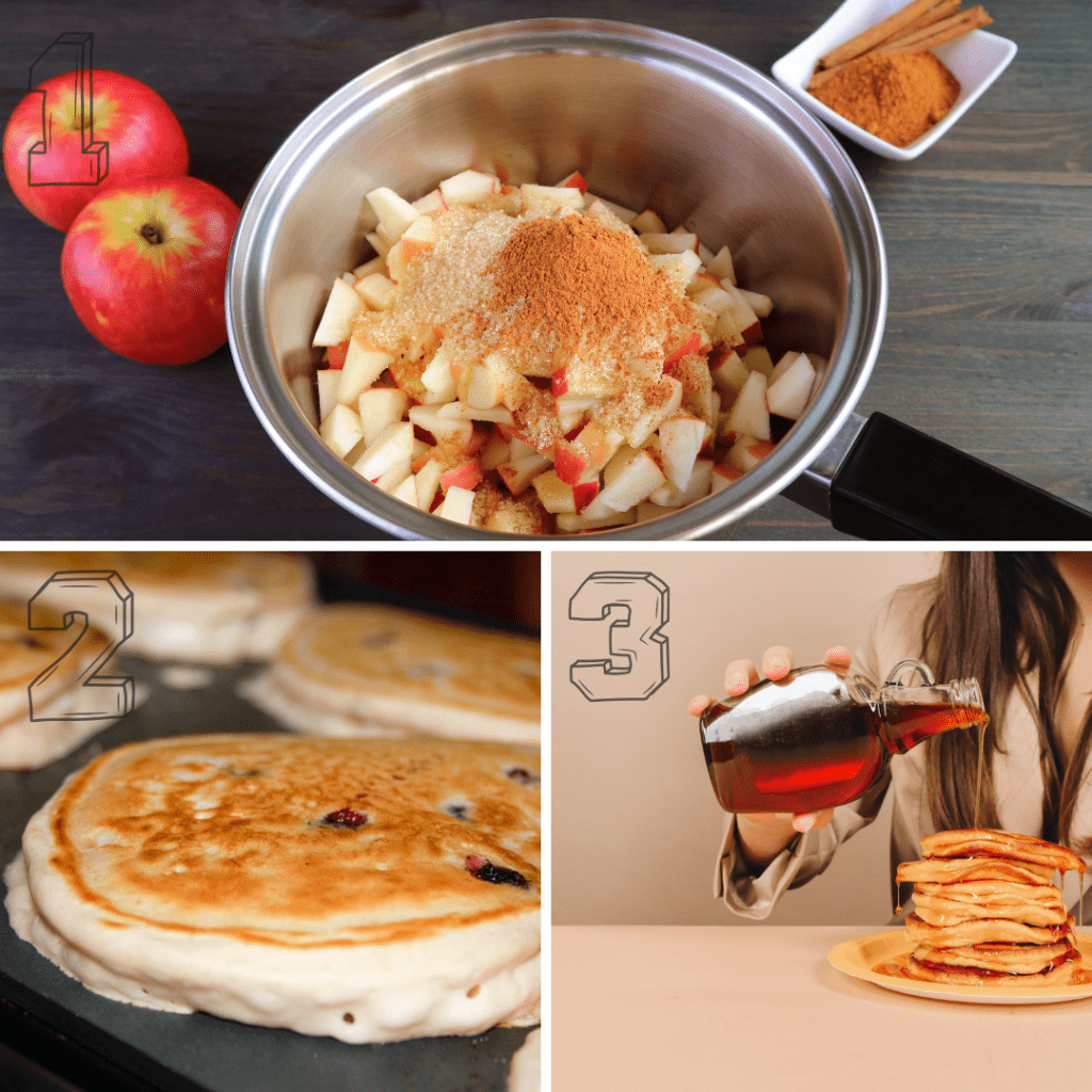 how to make Apple Stuffed Cottage Cheese Pancakes