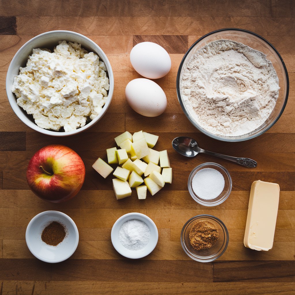 Apple Stuffed Cottage Cheese Pancakes ingredients