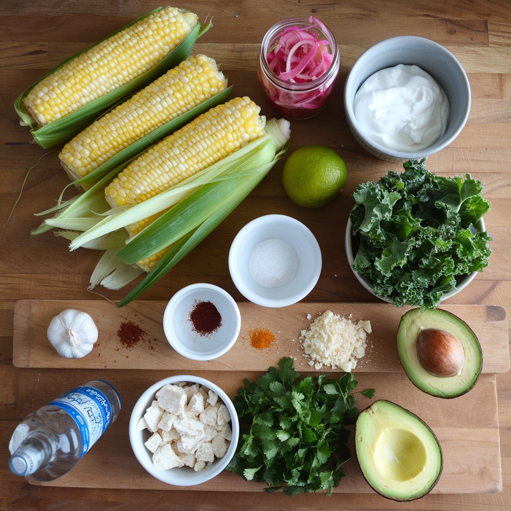 Mexican Street Corn Kale Salad ingredients