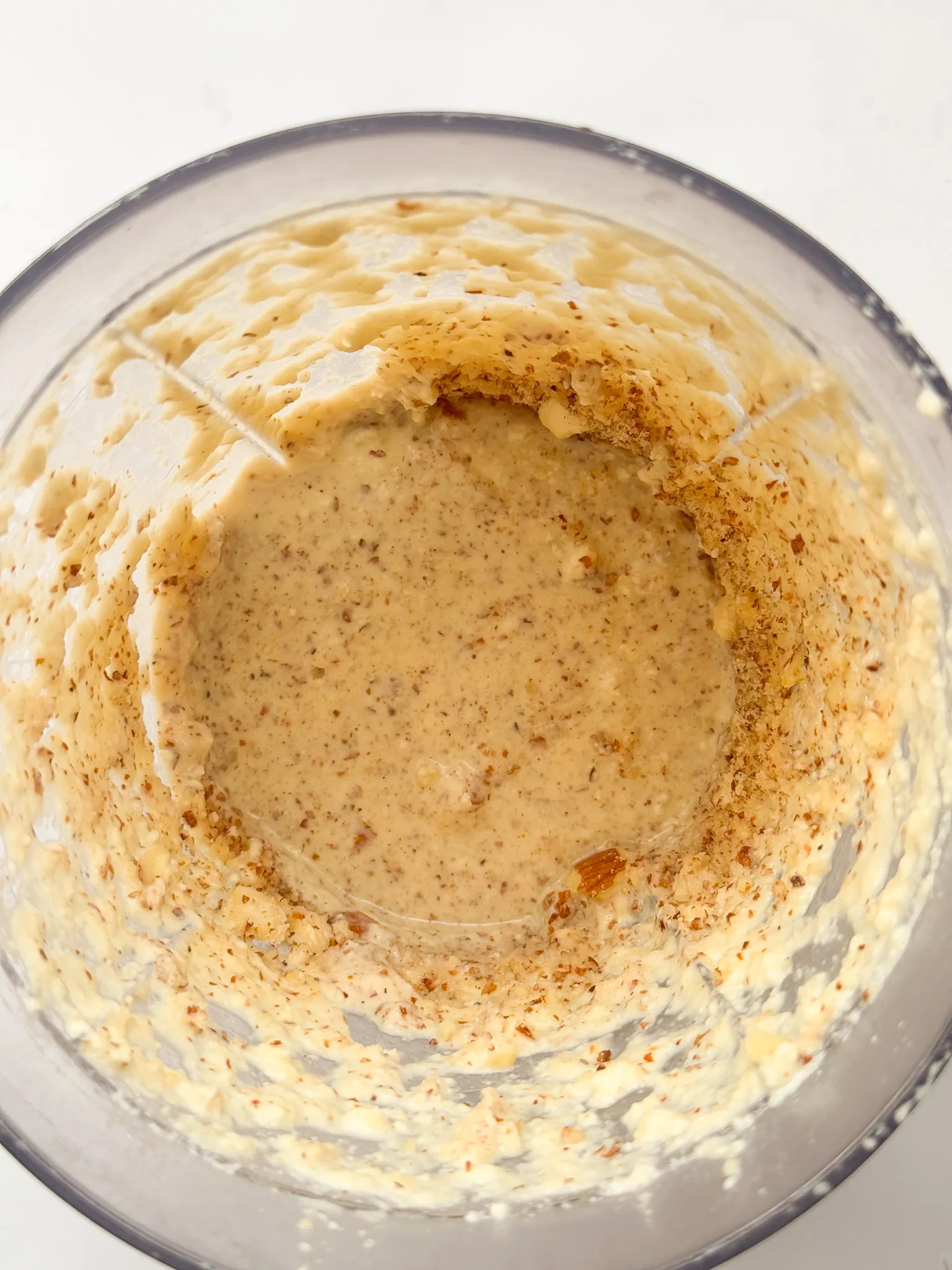 Almond flour incorporated with a gentle blend on medium speed.