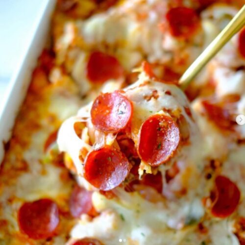 Low-Carb Baked Cauliflower Pizza Casserole Dinner