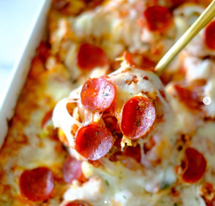 Baked Cauliflower Pizza Casserole Dinner