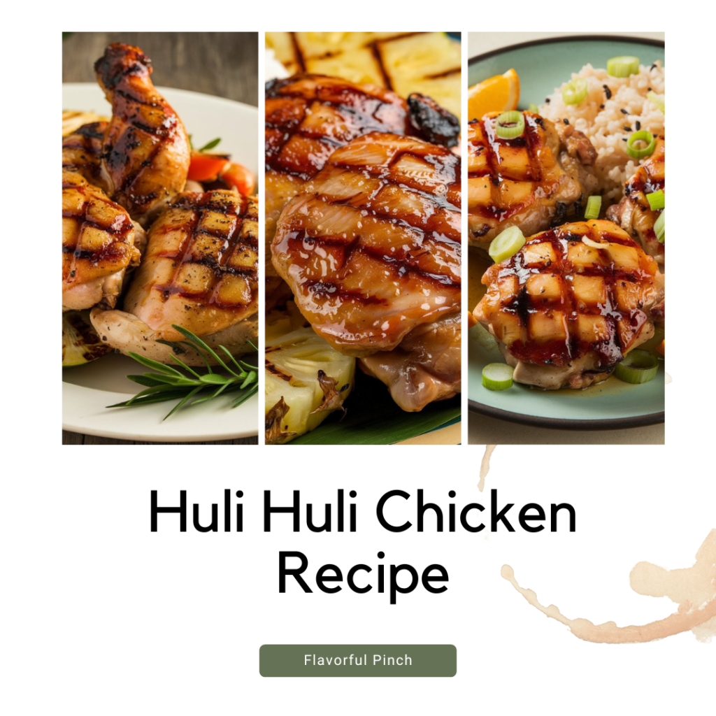 A ravishing collage of huli huli chicken display.