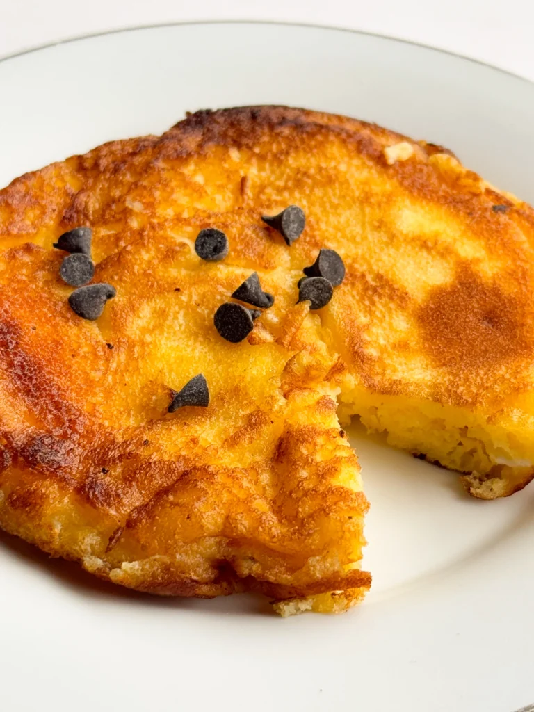 Close up of the vegan pancakes.