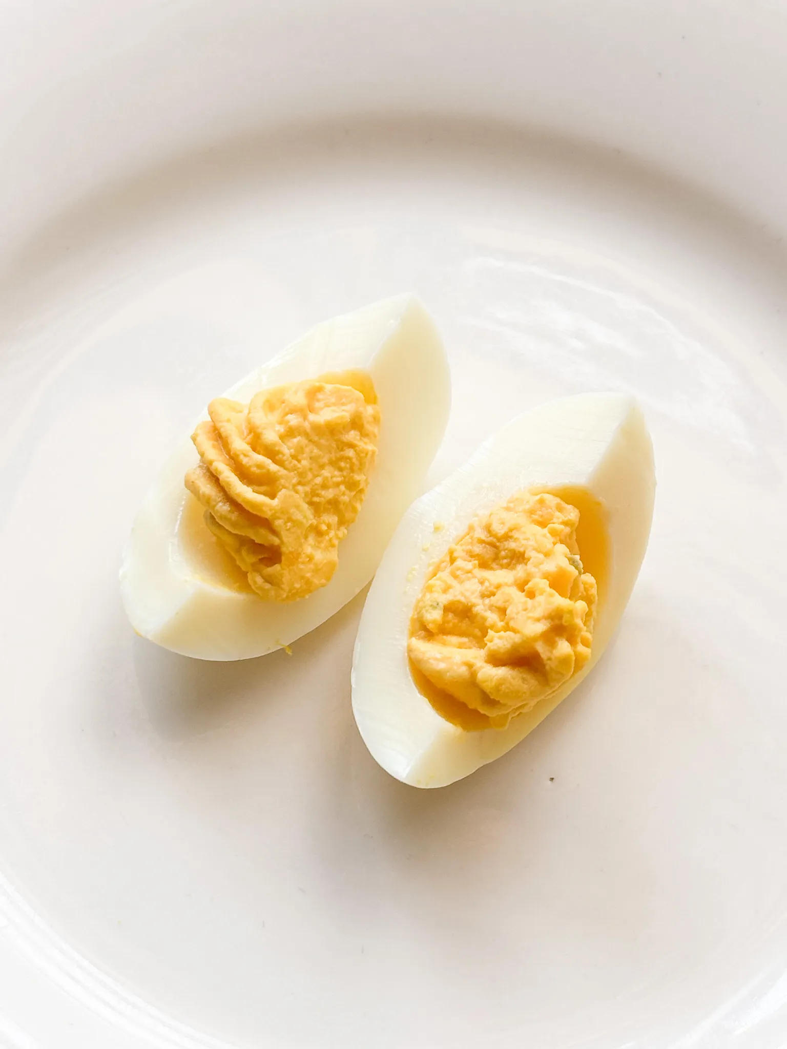 Eggs refilled with creamy filling.