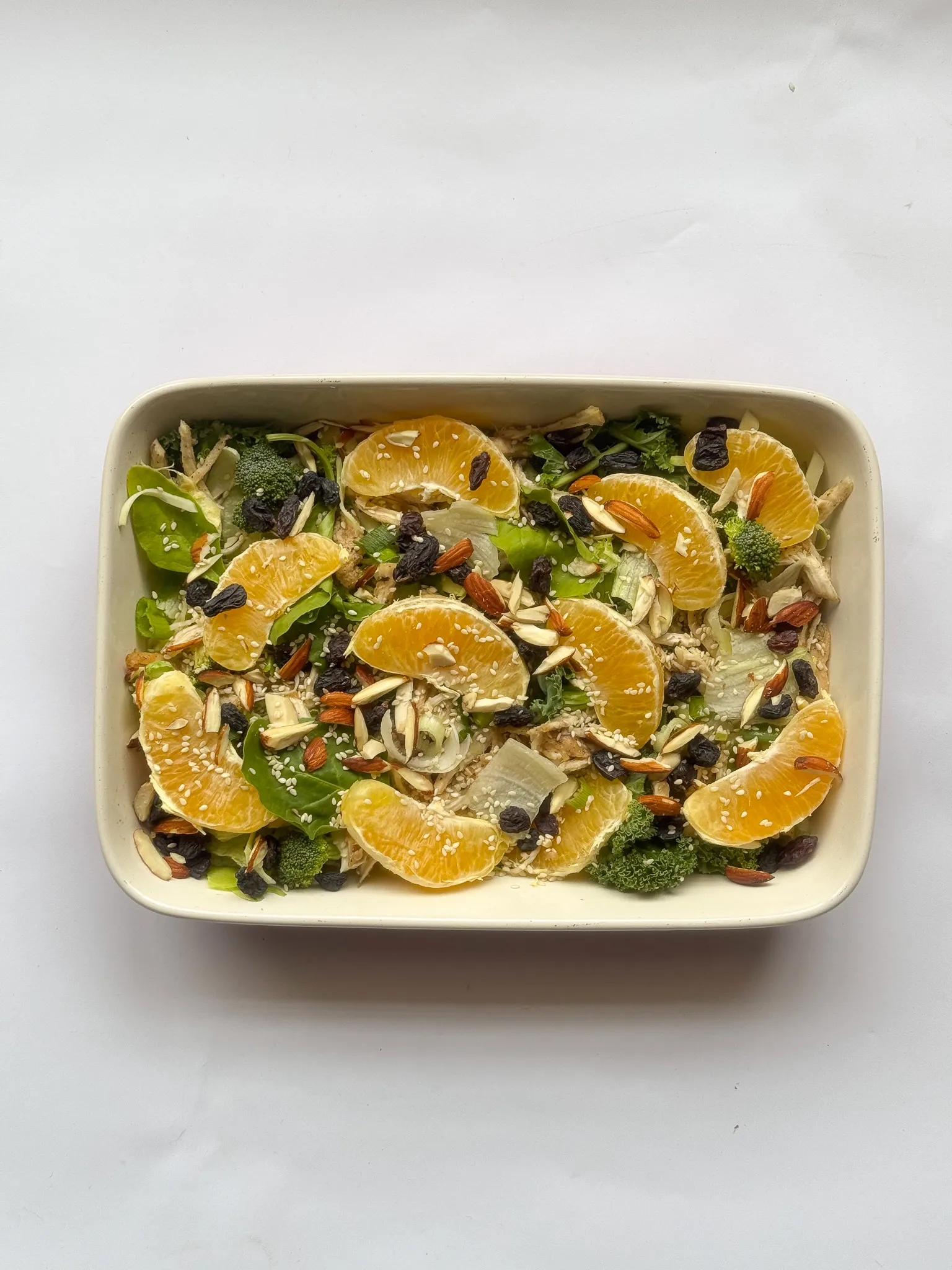 Final assembly of the salad.