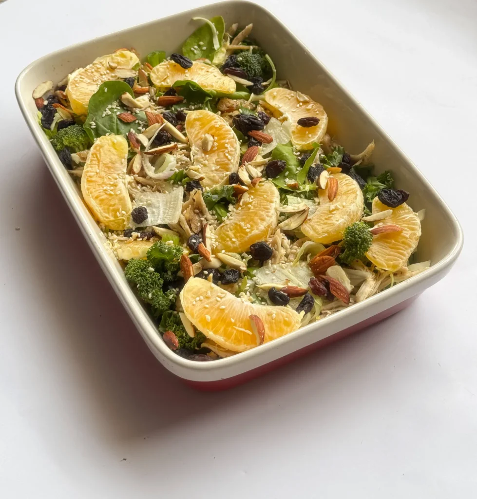 Quick and Healthy Asian Chicken Raisin Salad Cover Photo.
