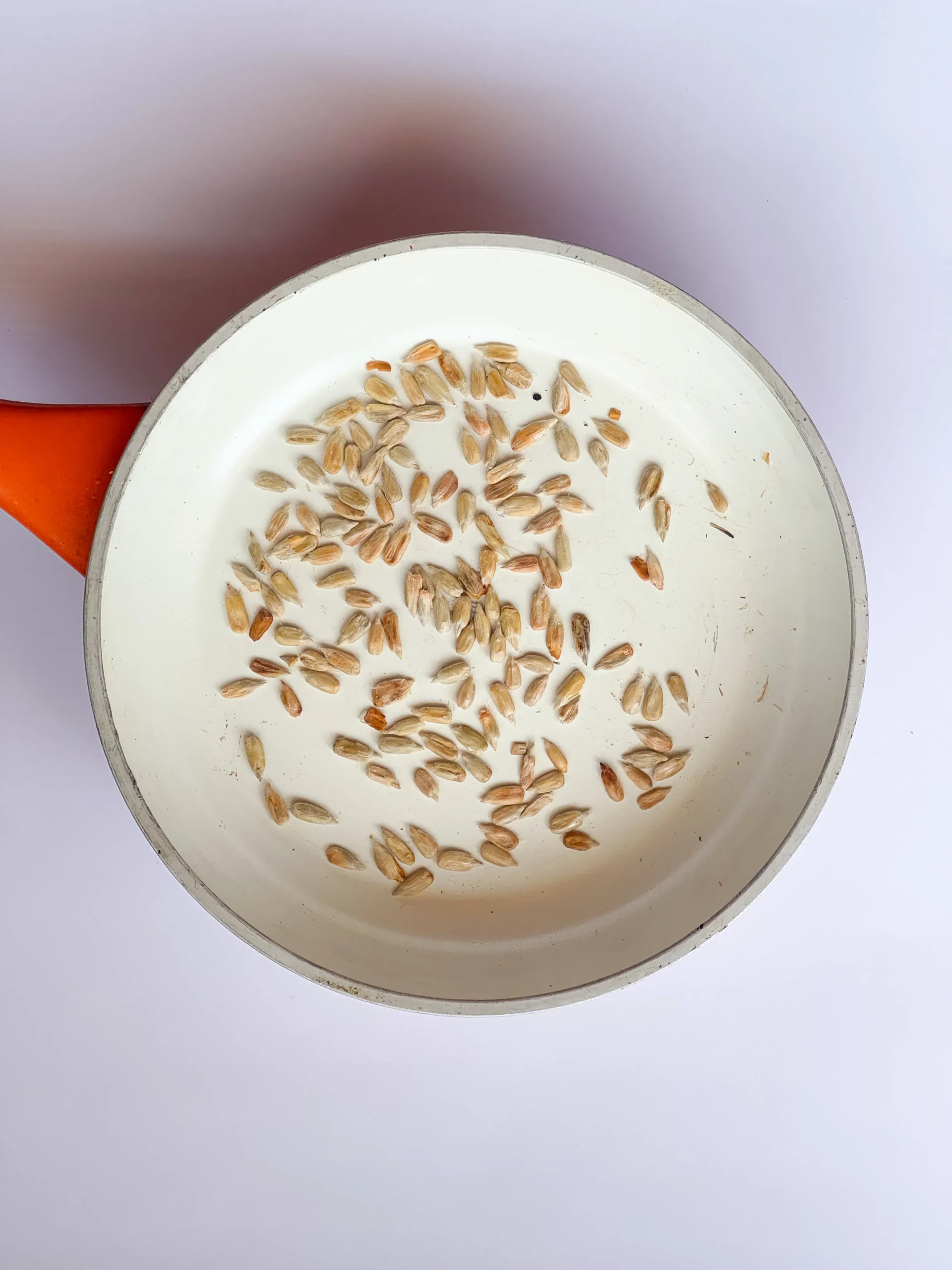 Sunflower seed toasting.
