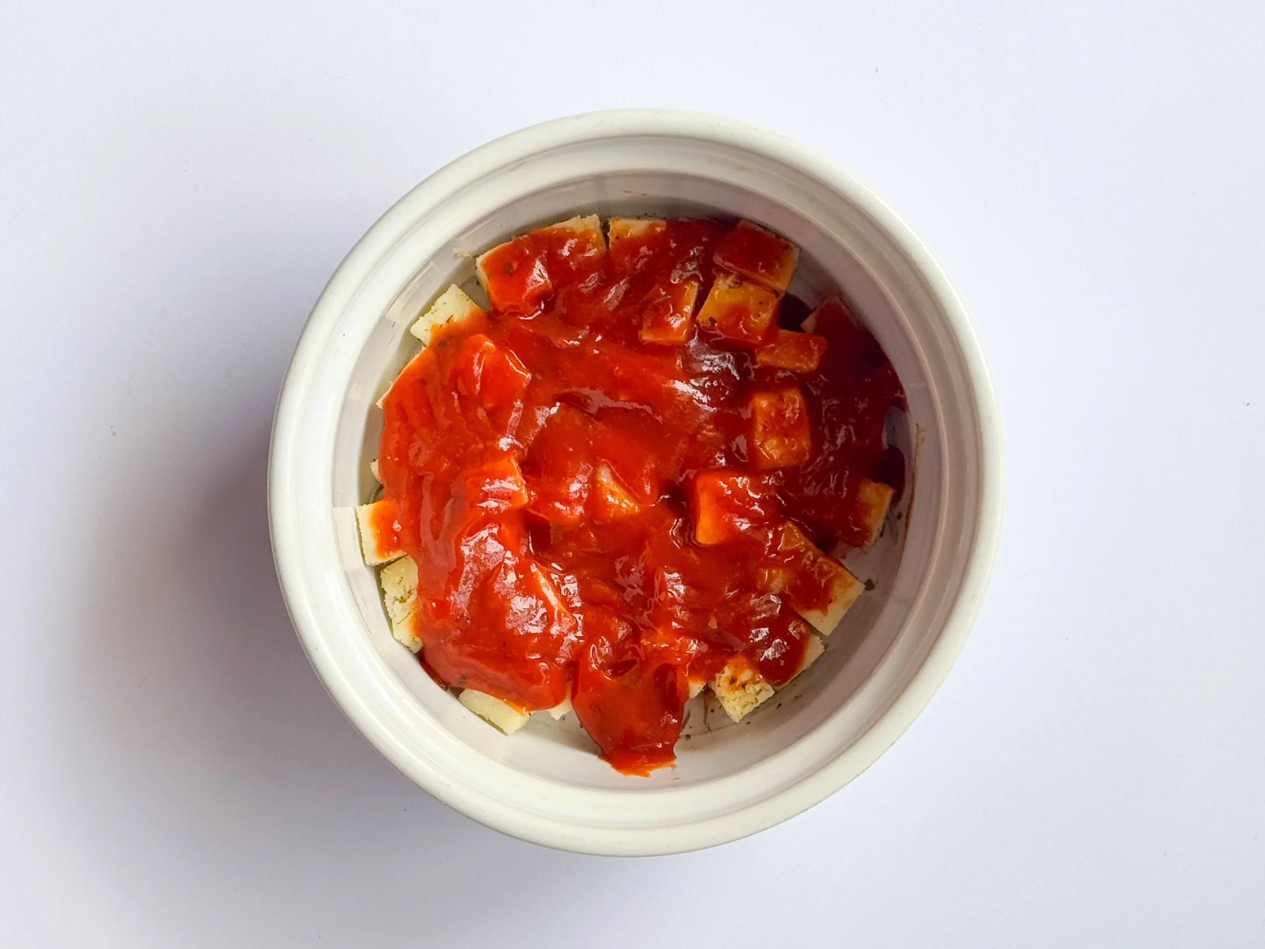 Marinara sauce spread.