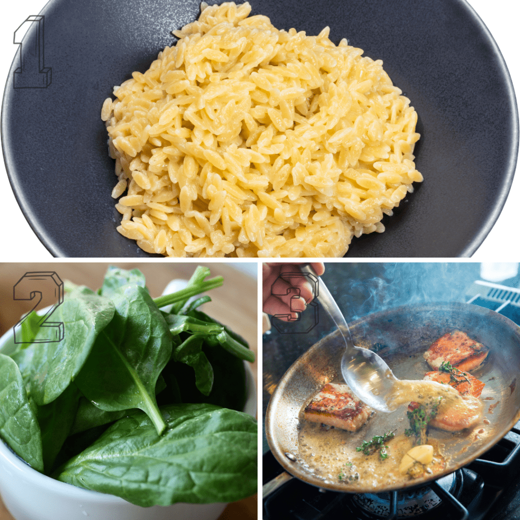 how to make One Skillet Salmon with Lemon Orzo