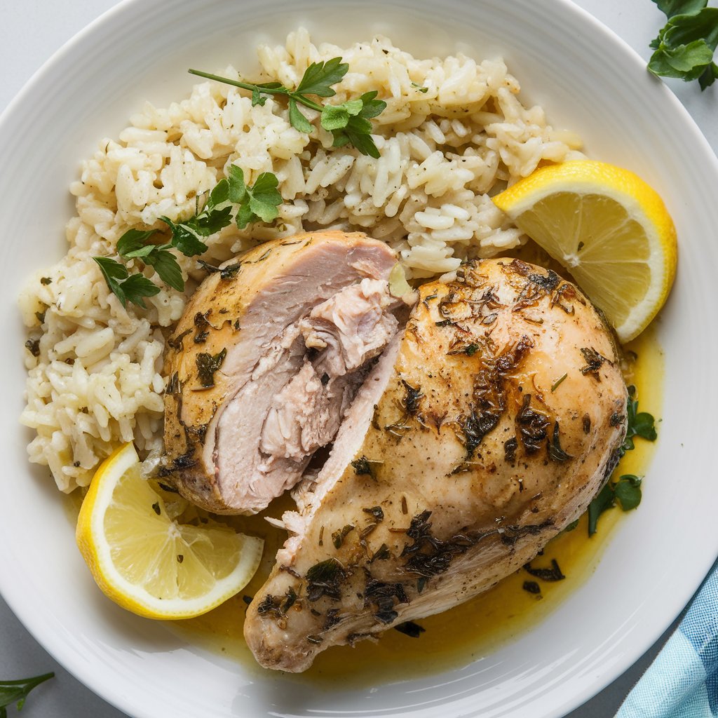 Greek Chicken and Lemon Rice