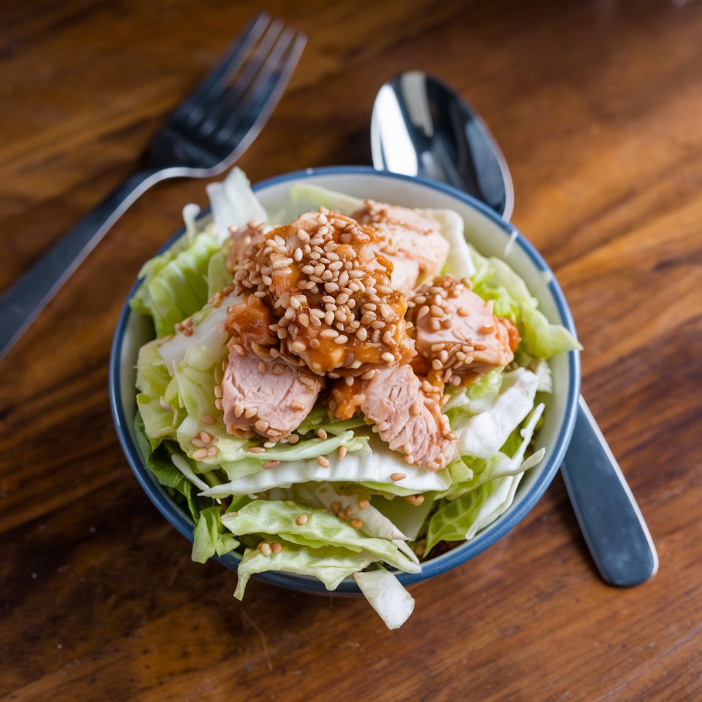 Sesame Chicken Cabbage Crunch Salad