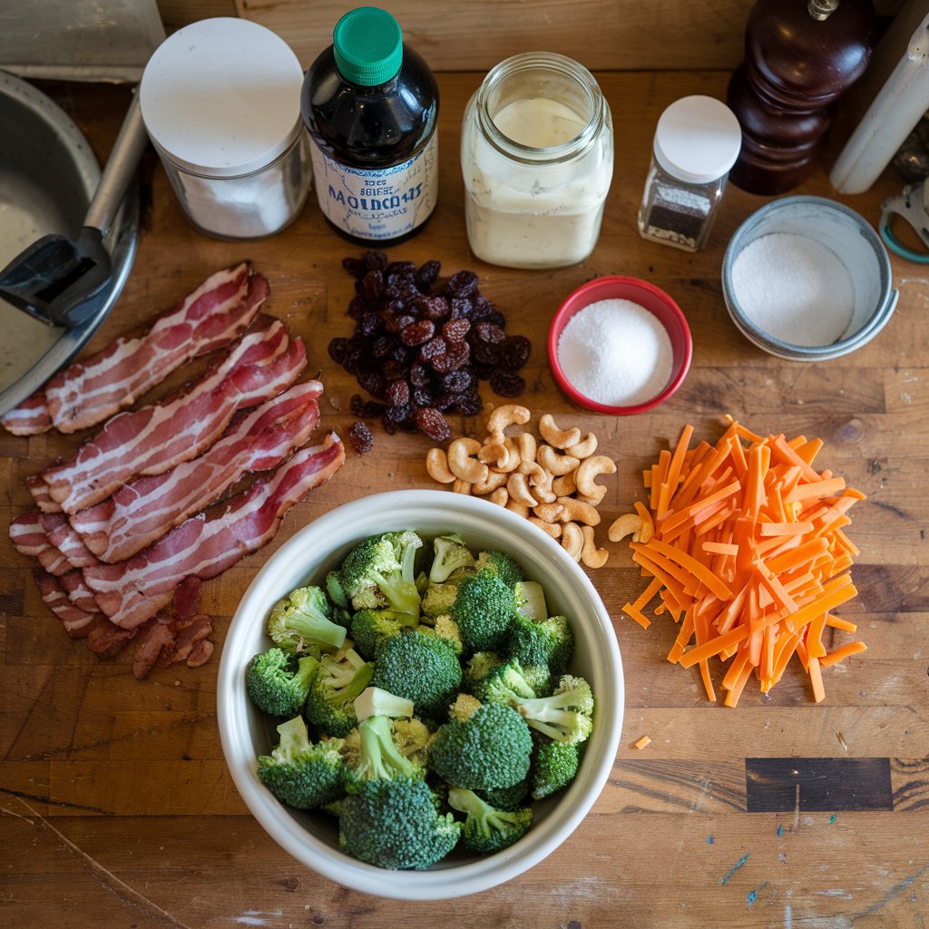 Broccoli Bacon Salad ingredients