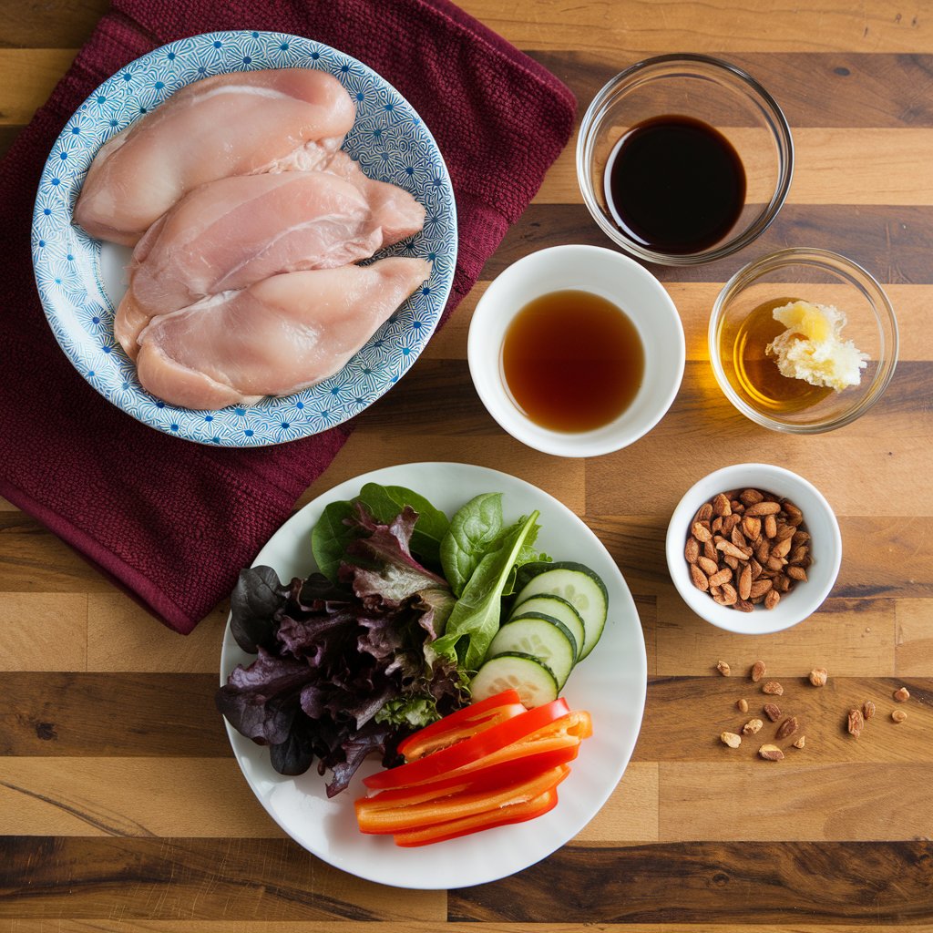 Sesame Chicken Cabbage Crunch Salad ingredients