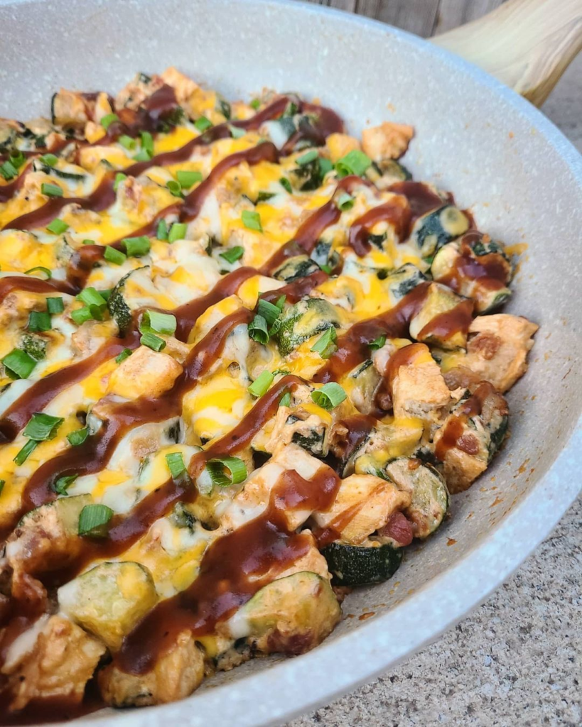 BBQ Chicken Zucchini Nachos