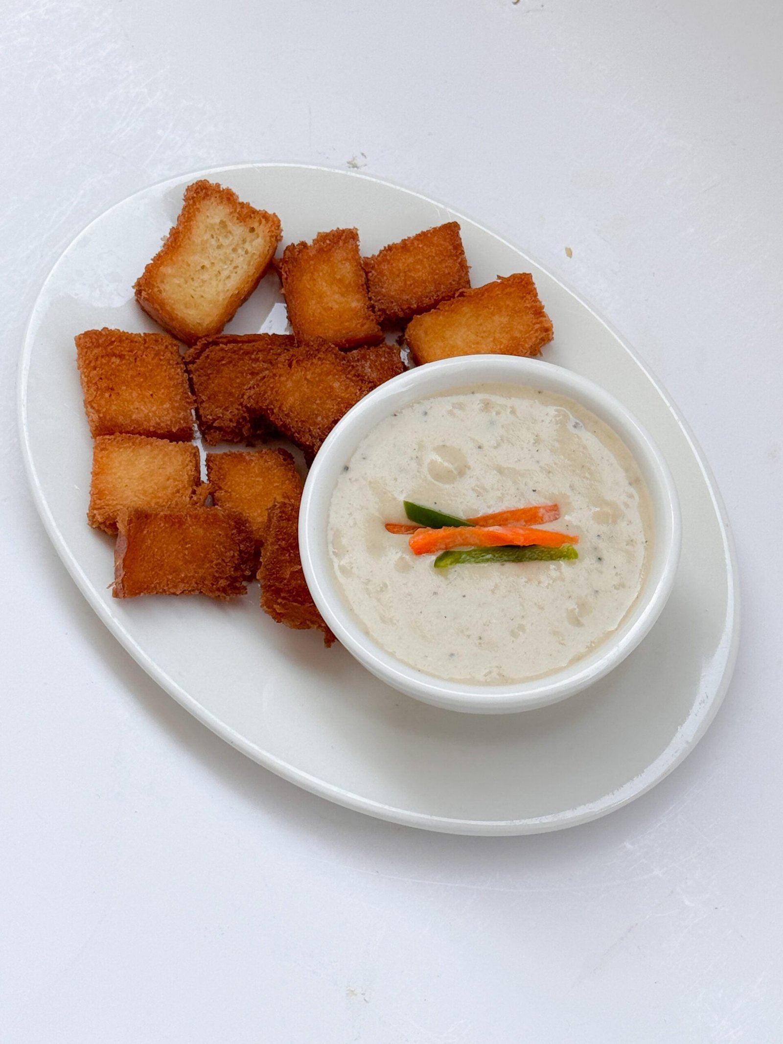 Easy 4 ingredient creamy potato soup in a bowl