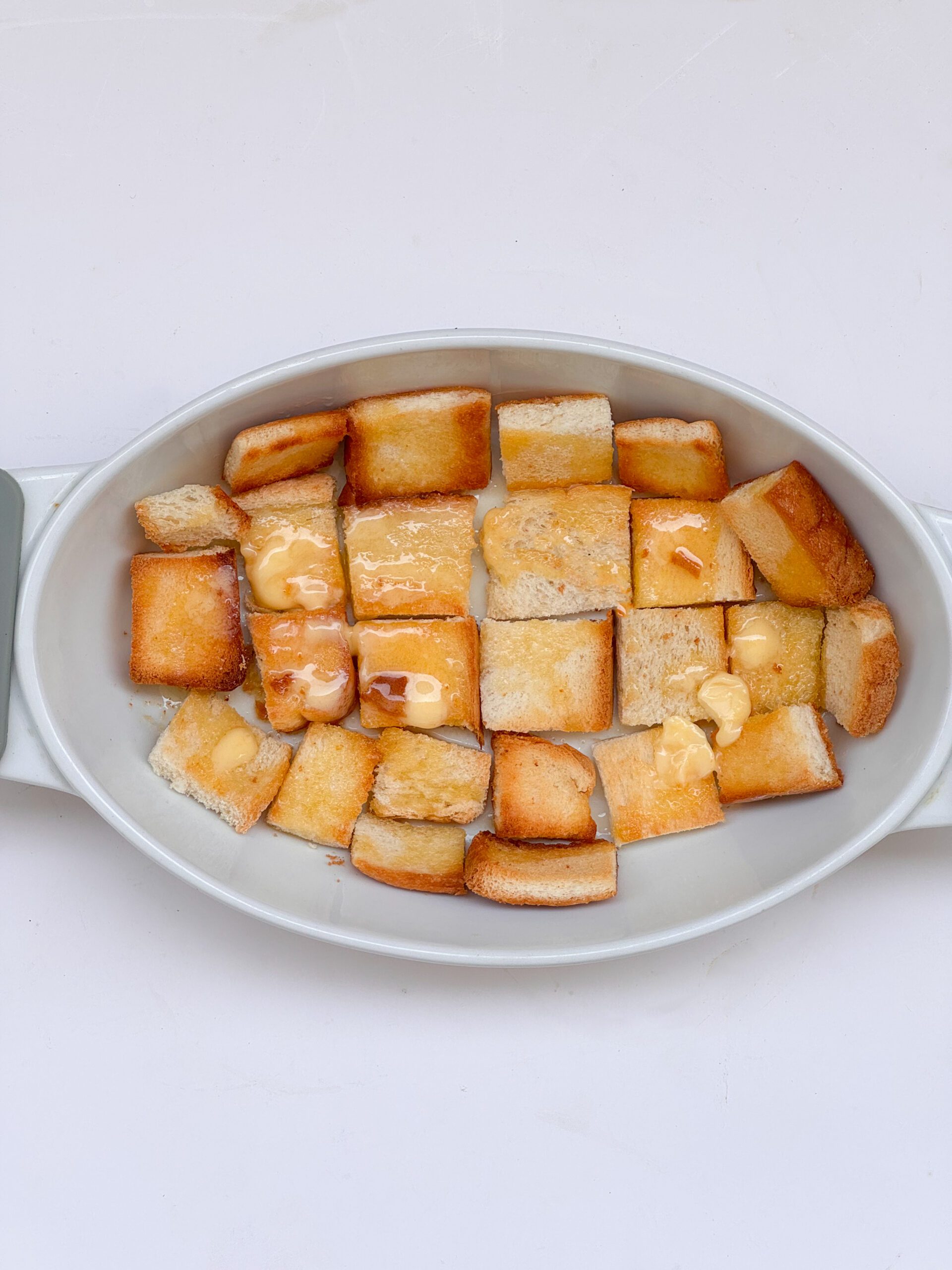 drizzle butter over bread