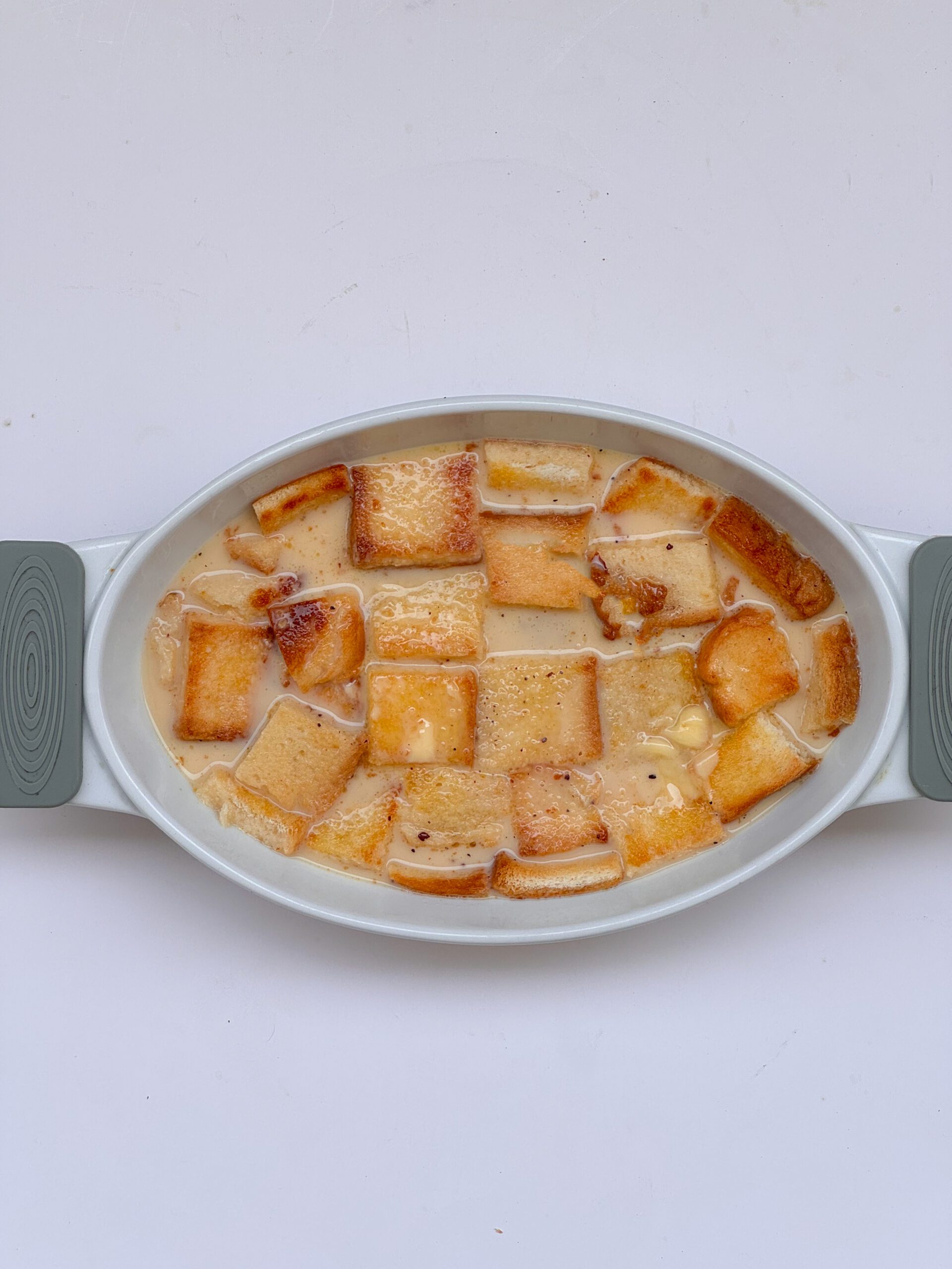 soak the bread in batter