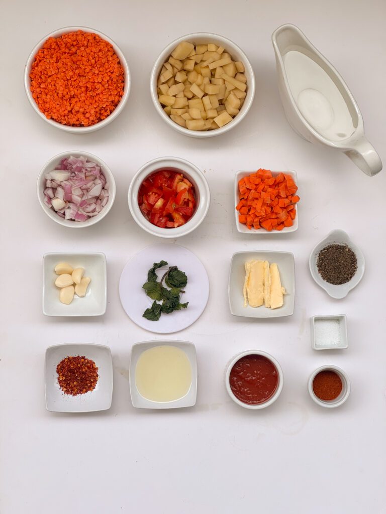 red lentil soup ingredients