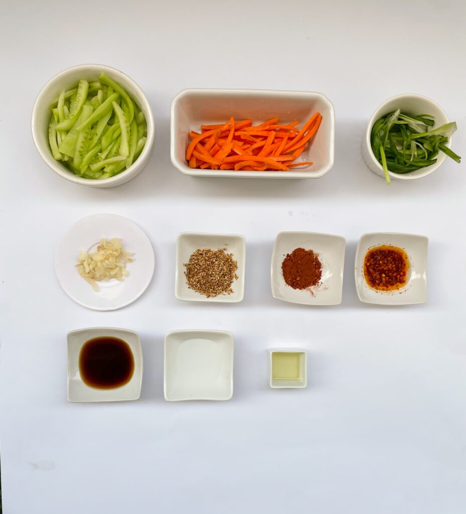 korean carrot cucumber salad ingredients