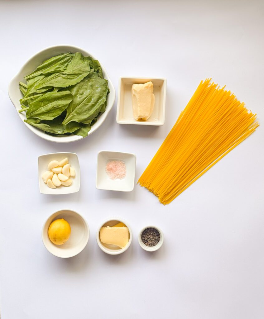 garlic butter spinach pasta recipe ingredients
