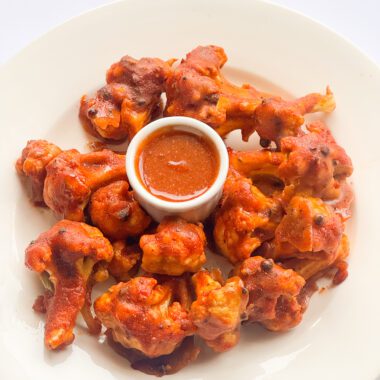 vegan cauliflower buffalo wings (air fryer or oven)