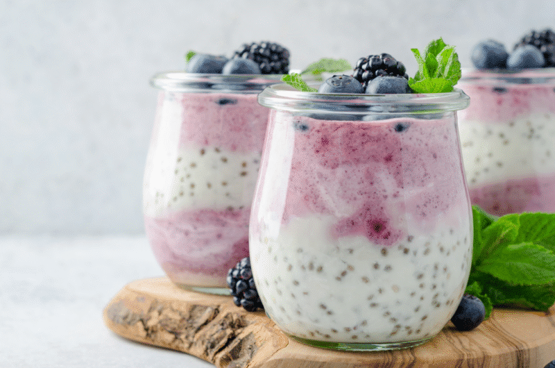Refreshing Lemon-Blueberry Smoothie with Banana and Chia Seeds