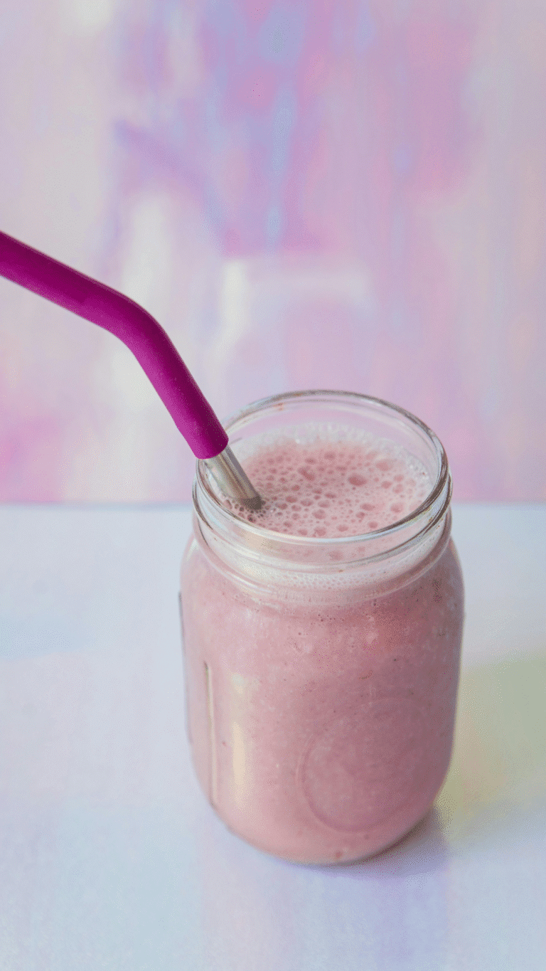 Strawberry Cream Smoothie with Chia Seeds
