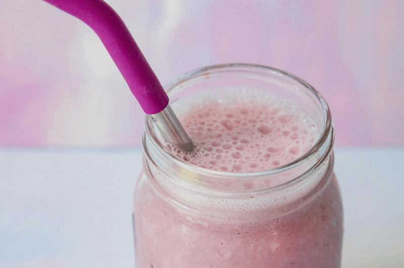 Strawberry Cream Smoothie with Chia Seeds
