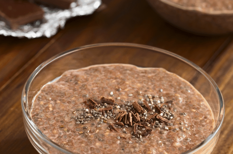 High Protein Chocolate Peanut Butter Chia Seed Pudding