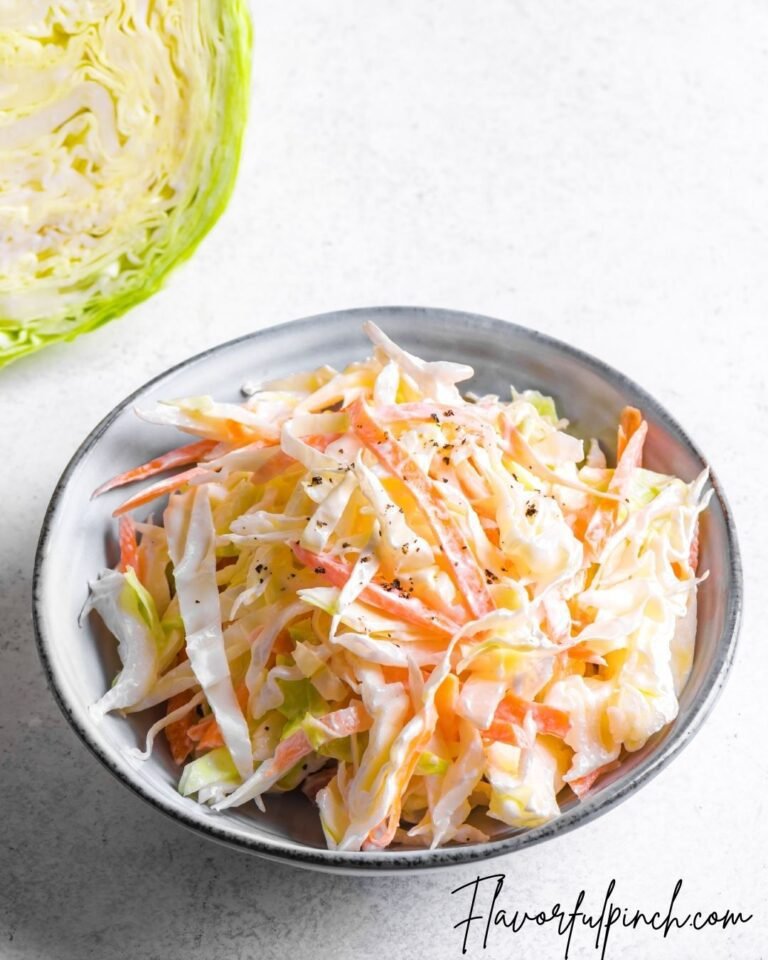 Healthy Carrot Apple Cabbage Coleslaw Recipe with Creamy Dressing