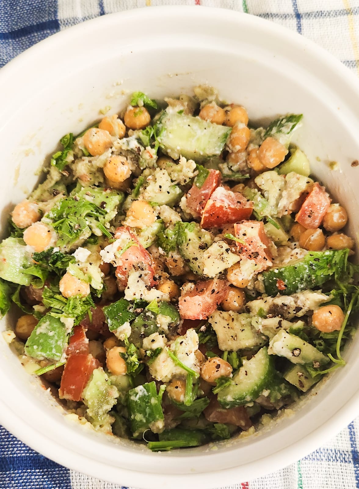 Chickpea Feta Avocado Salad