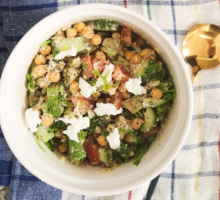 Chickpea Feta Avocado Salad