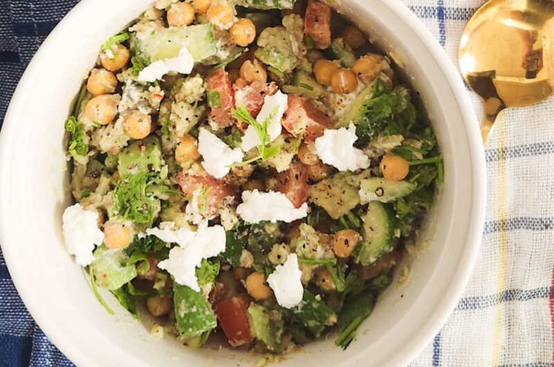 Chickpea Feta Avocado Salad