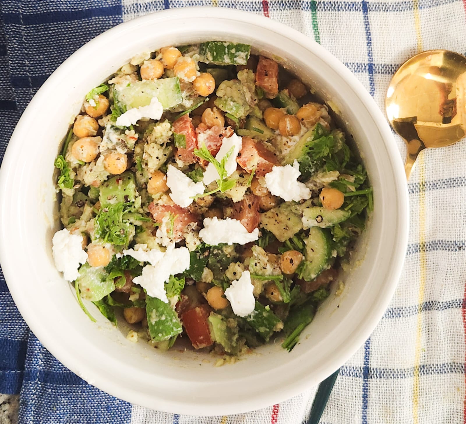 Chickpea Feta Avocado Salad