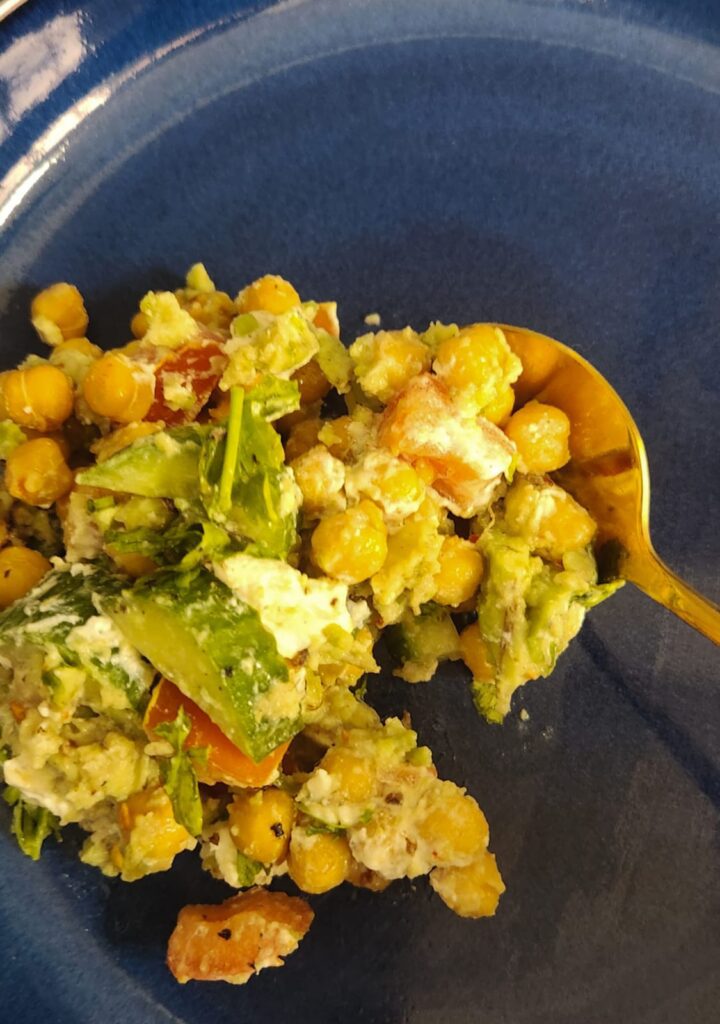 Chickpea Feta Avocado Salad
