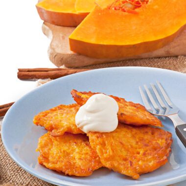 Pumpkin cottage cheese Pancakes with cinnamon