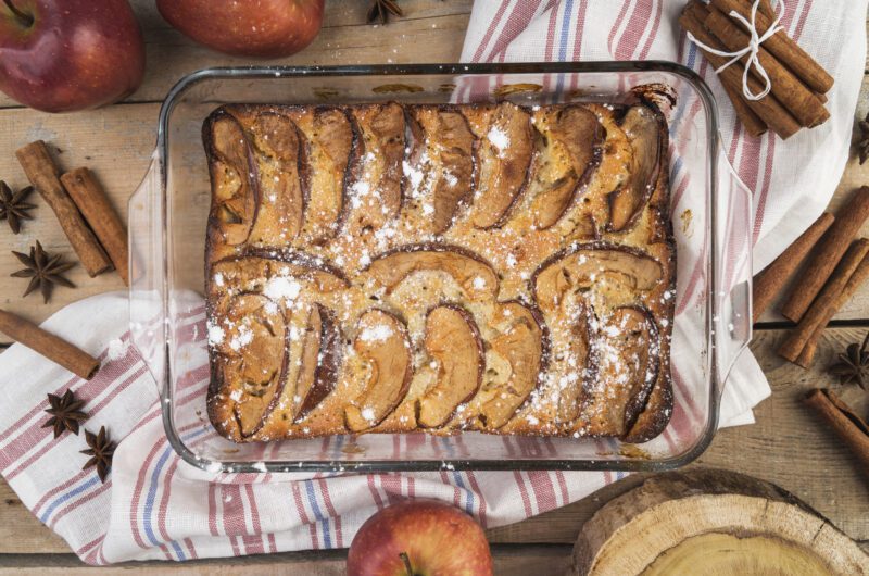 English Toffee Apple Bread and Butter Pudding