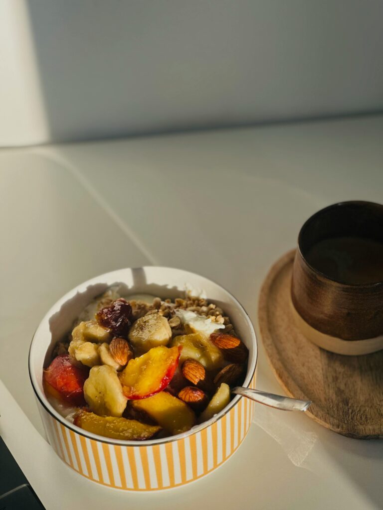 Peach Cobbler Greek Yogurt Bowl