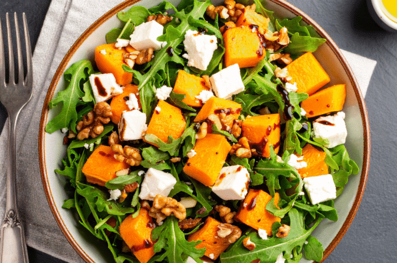 Butternut Squash Salad with Feta and Walnuts