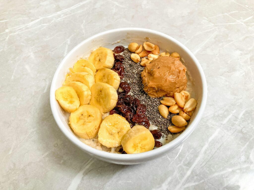 Peanut Butter banana Greek Yogurt Bowl