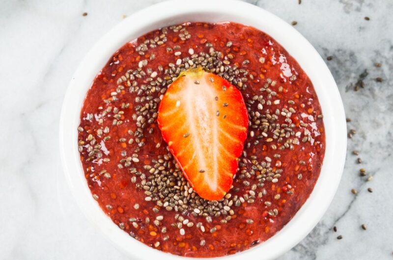 Chia Seed Strawberry Jam (4-Ingredients)
