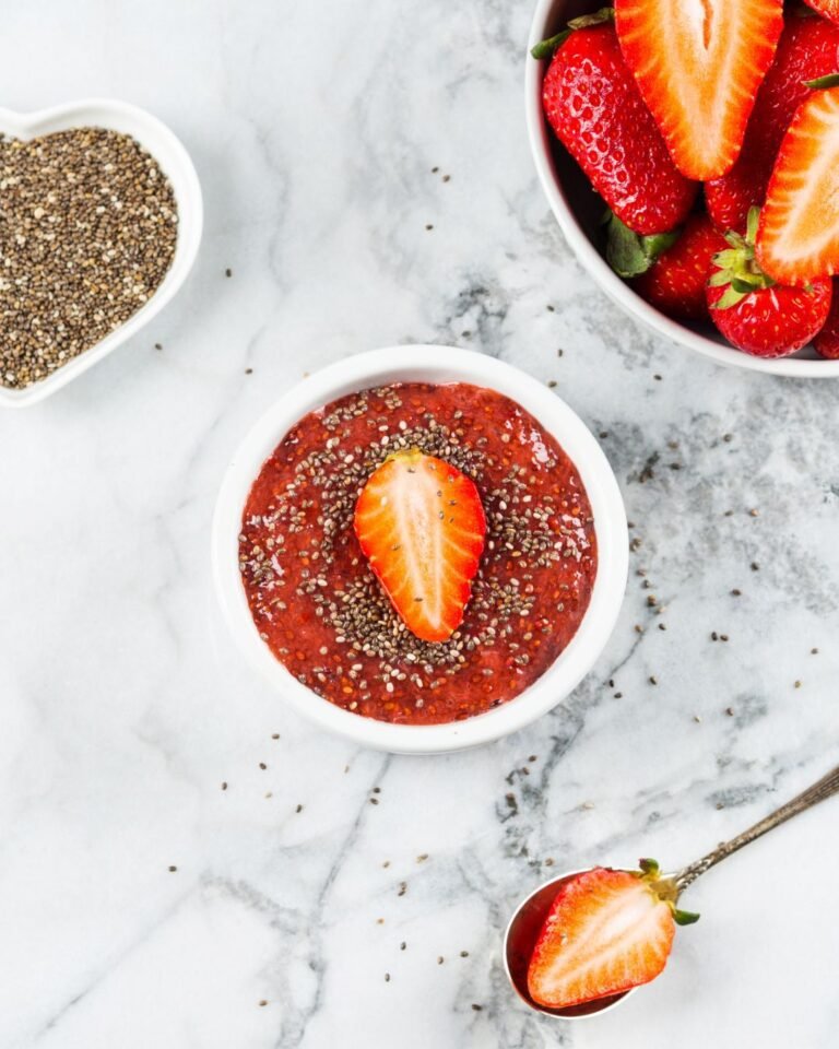 Chia Seed Strawberry Jam (4-Ingredients)